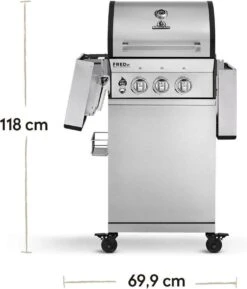 Burnhard Gas BBQ FRED JR. Deluxe - 2 Branders - Incl. Keramische Infraroodbrander & Afdekhoes - Deluxe -Kwaliteitskeukenwinkel Voor Thuis 1027x1200