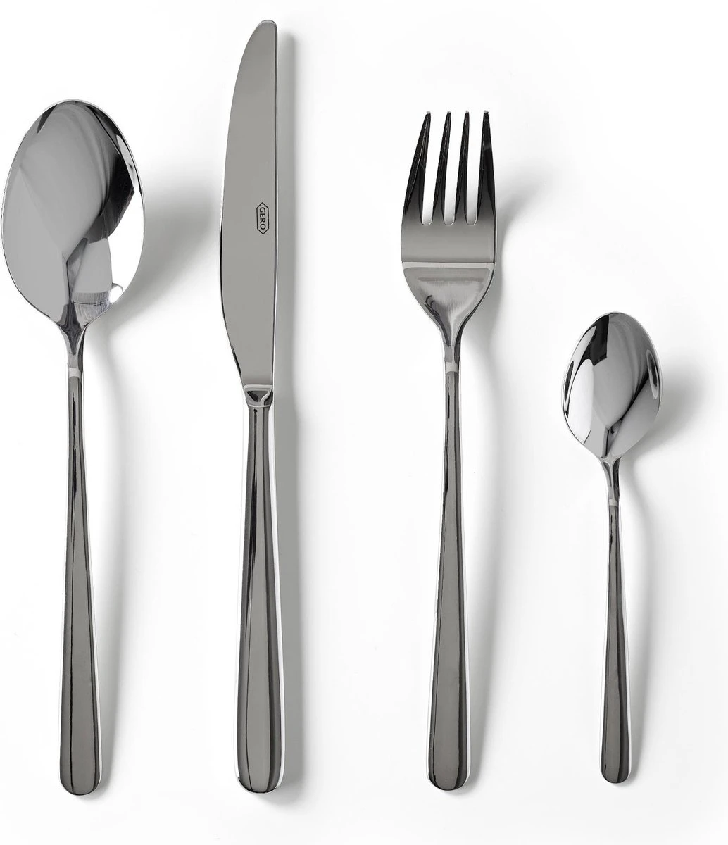 Gero Ellen Bestekset - 24 Stuks - 6 Persoons - Glanzend Staal 1 Gero Ellen Bestekset - 24 Stuks - 6 Persoons - Glanzend Staal