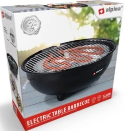 Alpina Elektrische BBQ - Tafel-Barbecue - Geen Rook - Binnen Barbecueën - 1250W - Ø 30 Cm - Zwart -Kwaliteitskeukenwinkel Voor Thuis 1137x1200 1