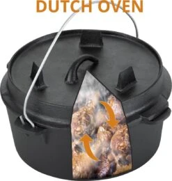 Dutch Mountains Gietijzeren Pannenset 7-delig - Dutch Oven – Braadpan - Grillpan - Hapjespan - Kookset In Houten Transportkist - Deksellifter - Brander -Kwaliteitskeukenwinkel Voor Thuis 1139x1200 1