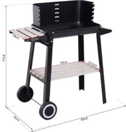 Verrijdbare Barbecue – Houtskool/Briketten - Verstelbare Grillplaat – Houten Tafel – Winscherm – Gewicht 5.9kg -Kwaliteitskeukenwinkel Voor Thuis 1150x1200 1
