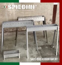 Spiedini Saté-bbq Bali 40 Mini - Kleine, Smalle Houtskoolbarbecue Met Horizontaal Rooster Voor Sate Of Andere Spiesjes - 40 Cm Lang, 11 Cm Breed, 14 Cm Hoog - Ideaal Voor Tuin- Of Open Haard, Of Balkon - Materiaal: Gealuminiseerd Ijzer -Kwaliteitskeukenwinkel Voor Thuis 1153x1200 2