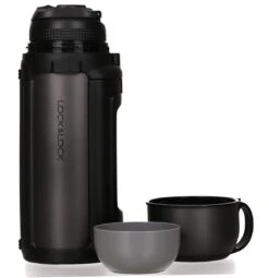 Lock&Lock Thermoskan - Isoleerkan - Thee En Koffie - Lekvrij - 1,5 Liter - RVS - Inklapbaar Handvat - Zwart -Kwaliteitskeukenwinkel Voor Thuis 1161x1200