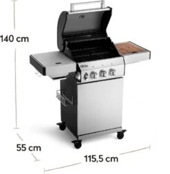 Burnhard Gas BBQ FRED JR. Deluxe - 2 Branders - Incl. Keramische Infraroodbrander & Afdekhoes - Deluxe -Kwaliteitskeukenwinkel Voor Thuis 1170x1200 4