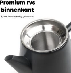 Vatten® - Premium RVS Theepot - Incl. RVS Theefilter - 1L - Zwart - Dubbelwandig -Kwaliteitskeukenwinkel Voor Thuis 1175x1200 1
