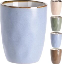 Excellent Houseware Set Van 4x Stuks Luxe Gekleurde Stoneware Bekers/koffiekopjes 280 Ml - Kopjes/koffiebekers -Kwaliteitskeukenwinkel Voor Thuis 1177x1200