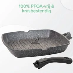 Coninx Grillpan 28CM - Steakpan - Afneembare Handgreep - PFAS-vrij - Grijs -Kwaliteitskeukenwinkel Voor Thuis 1198x1200 19