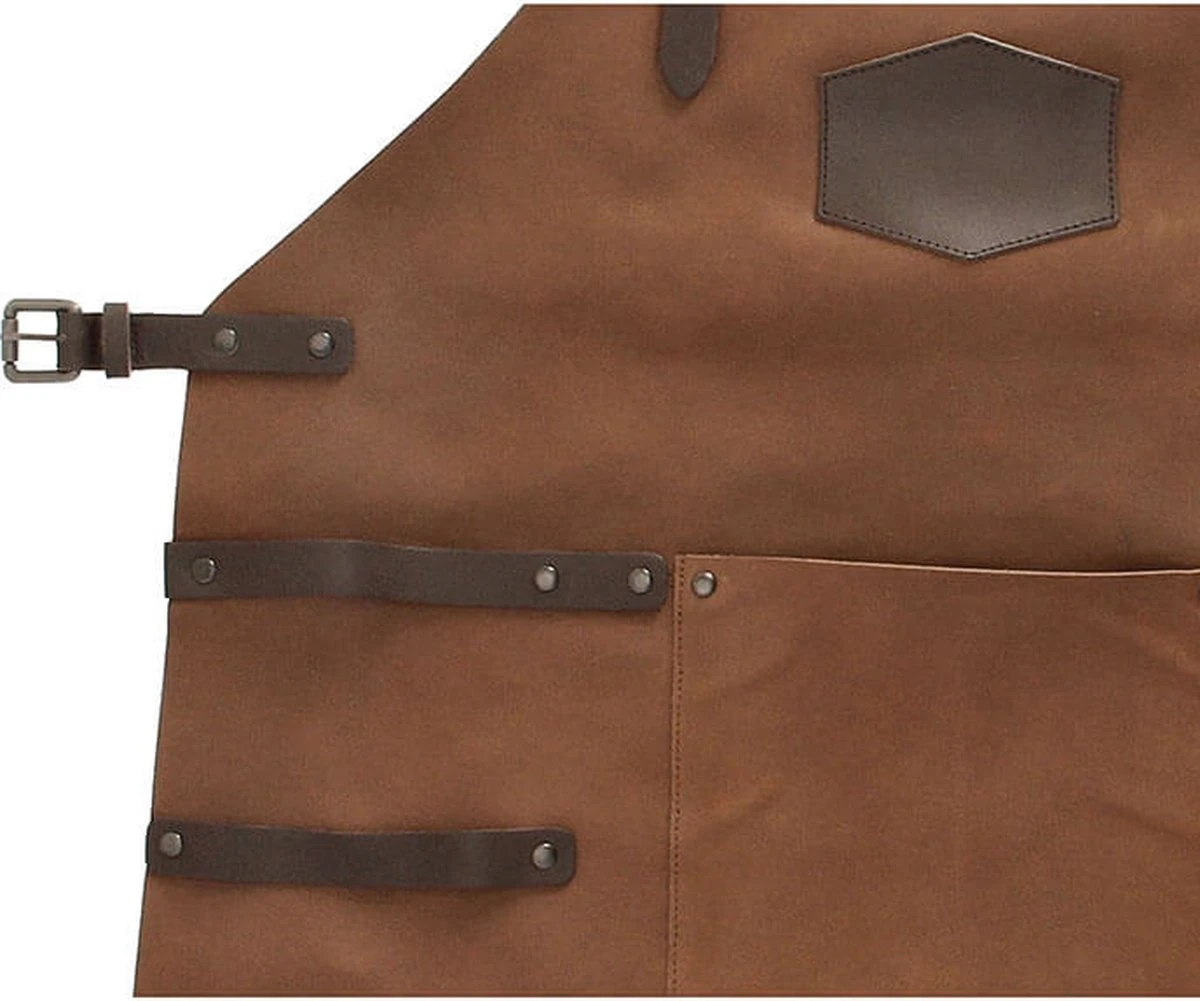 Old West BBQ Schort Barbecue Schort Leer - Cognac Bruin 6 Old West BBQ Schort Barbecue Schort Leer - Cognac Bruin - Afbeelding 6