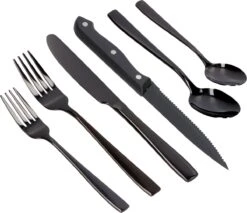 Deleca 6 Persoons Bestekset (36-delig) - Lepels, Messen, Vorken & Steakmessen - Vaatwasserbestendig - Zwart / RVS -Kwaliteitskeukenwinkel Voor Thuis 1200x1036 7