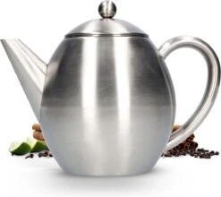 Vaja Valerie - Theepot Met Filter - Dubbelwandig - RVS - 1.2L -Kwaliteitskeukenwinkel Voor Thuis 1200x1068