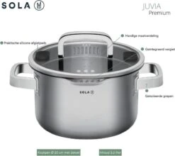 Sola Pannenset Juvia - 4 Delig - Ø 16,16,18,20 Cm - Zilver - RVS - Sandwichbodem -Kwaliteitskeukenwinkel Voor Thuis 1200x1069 3