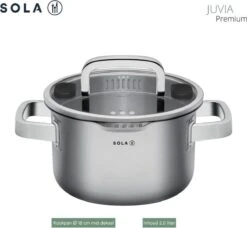 Sola Pannenset Juvia - 4 Delig - Ø 16,16,18,20 Cm - Zilver - RVS - Sandwichbodem -Kwaliteitskeukenwinkel Voor Thuis 1200x1110 1