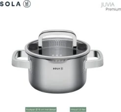 Sola Pannenset Juvia - 4 Delig - Ø 16,16,18,20 Cm - Zilver - RVS - Sandwichbodem -Kwaliteitskeukenwinkel Voor Thuis 1200x1110 3