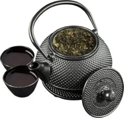 SakuraTea - Theepot Set - 4-delig - Gietijzer - Zwart - 0.8L - 2 Kopjes (100ml) -Kwaliteitskeukenwinkel Voor Thuis 1200x1142