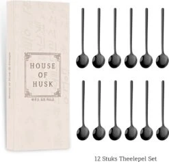 House Of Husk® Theelepels Set - Theelepeltjes - Koffielepels - Koffielepeltjes - RVS - 13cm - 12 Stuks - Zwart -Kwaliteitskeukenwinkel Voor Thuis 1200x1150