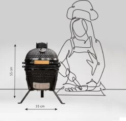 BluMill Kamado BBQ Egg - Kamado 13 Inch - Incl. Vlees Thermometer - Houtskoolbarbecues - Zwart - Ø 27cm -Kwaliteitskeukenwinkel Voor Thuis 1200x1156 1