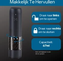 GOV Elektrische Peper- En Zoutmolen Zwart XL Set Oplaadbaar - Pepermolen - Peper En Zoutstel 6 GOV Elektrische Peper- En Zoutmolen Zwart XL Set Oplaadbaar - Pepermolen - Peper En Zoutstel -Kwaliteitskeukenwinkel Voor Thuis 1200x1156 3