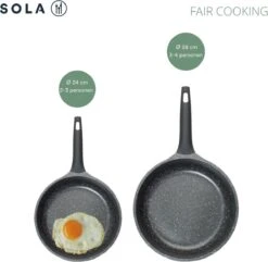 Sola Koekenpan Fair Cooking - Ø 28 Cm - Zwart/wit - Aluminium - Antiaanbaklaag -Kwaliteitskeukenwinkel Voor Thuis 1200x1171 1