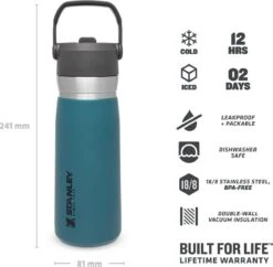 Stanley The IceFlow™ Flip Straw Water Bottle 0,65L - Thermosfles - Lagoon -Kwaliteitskeukenwinkel Voor Thuis 1200x1175 1