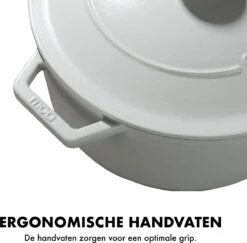 MOA Gietijzeren Braadpan - Inhoud 7,2 Liter - 30CM - Rond - Alle Warmtebronnen - Ook Voor Inductie - Gewicht 7,3 Kg - Wit - C30W -Kwaliteitskeukenwinkel Voor Thuis 1200x1181 1