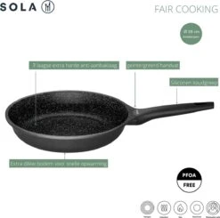 Sola Koekenpan Fair Cooking - Ø 28 Cm - Zwart/wit - Aluminium - Antiaanbaklaag -Kwaliteitskeukenwinkel Voor Thuis 1200x1189 1
