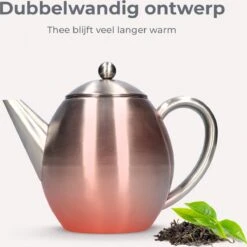 Vaja Valerie - Theepot Met Filter - Dubbelwandig - RVS - 1.2L -Kwaliteitskeukenwinkel Voor Thuis 1200x1198 4