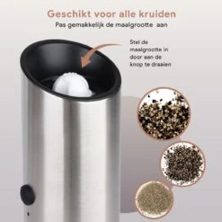 DODANA Premium Peper - & Zoutmolen Elektrisch - 1 Stuk - Pepermolen - Zoutmolen - Oplaadbaar - USB - Elektrische Pepermolen - RVS - Zwaartekracht Functie - LED Lamp - Nl Handleiding - Incl Borsteltje 12 DODANA Premium Peper - & Zoutmolen Elektrisch - 1 Stuk - Pepermolen - Zoutmolen - Oplaadbaar - USB - Elektrische Pepermolen - RVS - Zwaartekracht Functie - LED Lamp - Nl Handleiding - Incl Borsteltje -Kwaliteitskeukenwinkel Voor Thuis 1200x1199 21