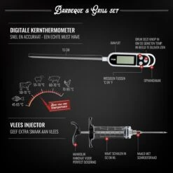 Mountain Jack® 40-Delige Luxe BBQ Grill Accessoires Set In Roestvrij Staal – Barbecue Gereedschap – Tangenset, Vlees Thermometer, Vleestang, Borstel, Spiezen, Vleesmes, Vleesvork -Kwaliteitskeukenwinkel Voor Thuis 1200x1199 3