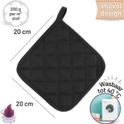 Merkloos Tavas Dream Hittebestendige Pannenlappen | 2 Stuks | Katoen, Thermolite | Tot 220°C | Zwart -Kwaliteitskeukenwinkel Voor Thuis 1200x1200 1065