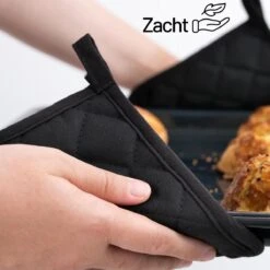 Merkloos Tavas Dream Hittebestendige Pannenlappen | 2 Stuks | Katoen, Thermolite | Tot 220°C | Zwart -Kwaliteitskeukenwinkel Voor Thuis 1200x1200 1067