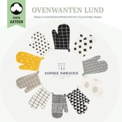 Ovenwanten Van Sophie Nordinn® - Ovenhandschoenen Lund (Artistiek Zwart) - Ovenwanten 2 Stuks - Katoen -Kwaliteitskeukenwinkel Voor Thuis 1200x1200 1077