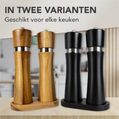 Nimma® Peper En Zoutmolen Set - Incl Navul Lepel - Verstelbare Maalgraad - Acacia Hout -Kwaliteitskeukenwinkel Voor Thuis 1200x1200 1112