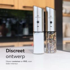 101Products Peper- & Zoutmolen Elektrisch - USB Oplaadbaar - Pepermolen - Zoutmolen - RVS -Kwaliteitskeukenwinkel Voor Thuis 1200x1200 1115