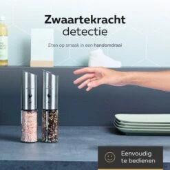 101Products Peper- & Zoutmolen Elektrisch - USB Oplaadbaar - Pepermolen - Zoutmolen - RVS -Kwaliteitskeukenwinkel Voor Thuis 1200x1200 1117