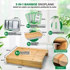 Ecowize 3-in-1 Bamboe Snijplank Met Opvangbak - Snijplank Hout Incl. 3 Roestvrijstalen Opvangbakjes Met Bamboe Deksel, 4 Inzetbare Raspen - Groentesnijder, Hakblok, Borrelplank, Tapasplank, Broodplank - 40x30cm - Duurzaam Cadeau -Kwaliteitskeukenwinkel Voor Thuis 1200x1200 1151