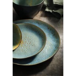 Palmer Serviesset Lotus Stoneware 6-persoons 24-delig Zwart Turquoise -Kwaliteitskeukenwinkel Voor Thuis 1200x1200 125