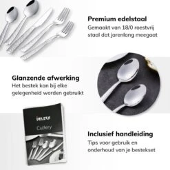 Deleca 6 Persoons Bestekset Deluxe (30-delig) - Vorken, Lepels En Messen - Vaatwasserbestendig - Gehamerd - Zilver / RVS 12 Deleca 6 Persoons Bestekset Deluxe (30-delig) - Vorken, Lepels En Messen - Vaatwasserbestendig - Gehamerd - Zilver / RVS -Kwaliteitskeukenwinkel Voor Thuis 1200x1200 1277