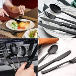 Deleca 6 Persoons Bestekset (36-delig) - Lepels, Messen, Vorken & Steakmessen - Vaatwasserbestendig - Zwart / RVS -Kwaliteitskeukenwinkel Voor Thuis 1200x1200 1288