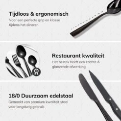 Deleca 6 Persoons Bestekset (36-delig) - Lepels, Messen, Vorken & Steakmessen - Vaatwasserbestendig - Zwart / RVS -Kwaliteitskeukenwinkel Voor Thuis 1200x1200 1290