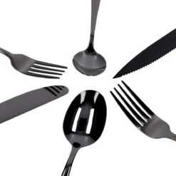 Deleca 6 Persoons Bestekset (36-delig) - Lepels, Messen, Vorken & Steakmessen - Vaatwasserbestendig - Zwart / RVS -Kwaliteitskeukenwinkel Voor Thuis 1200x1200 1291