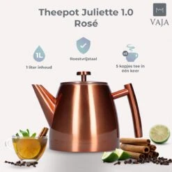 Vaja® Theepot Juliette Rosé Dubbelwandig -Kwaliteitskeukenwinkel Voor Thuis 1200x1200 178
