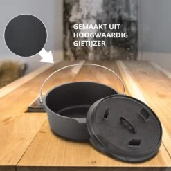Dutch Mountains Gietijzeren Pannenset 7-delig - Dutch Oven – Braadpan - Grillpan - Hapjespan - Kookset In Houten Transportkist - Deksellifter - Brander -Kwaliteitskeukenwinkel Voor Thuis 1200x1200 276