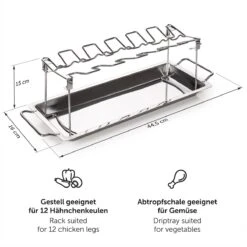 Blumtal BBQ Rek - Robuuste Roestvrijstalen Kippenpoot Rek - Voor 12 Poten - Kippengrillstandaard - Vaatwasmachinebestendig -Kwaliteitskeukenwinkel Voor Thuis 1200x1200 328