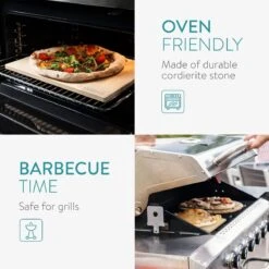 Navaris Pizzasteen XL Voor Oven En Barbecue - Rechthoekige Pizzaplaat 38 X 30 Cm - Inclusief Pizzaschep Met Extra Lang Handvat En Receptenboek -Kwaliteitskeukenwinkel Voor Thuis 1200x1200 337