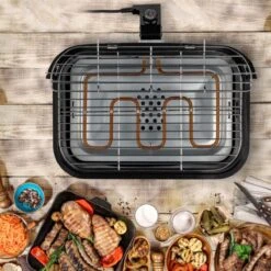 Princess 112252 Hybride Barbecue – Elektrische BBQ - Tafelmodel - 2000W - 44x 29cm - Gebruik Elektrisch Of Met Kolen -Kwaliteitskeukenwinkel Voor Thuis 1200x1200 346