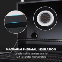 Klarstein Kingsville Double Barbecue - Houtskool- En Gasbarbecue - Smoker BBQ - Inclusief Deksels En Thermometer - Met 2 Roosters - Zwart -Kwaliteitskeukenwinkel Voor Thuis 1200x1200 388