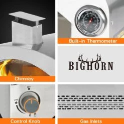 Bighorn Outdoor Edelstaal Gas Pizza Oven - Draagbare Gas Barbecue - Edelstaal -Model SRGG20001 -Kwaliteitskeukenwinkel Voor Thuis 1200x1200 418