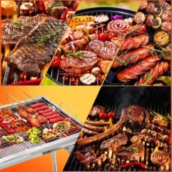 Uten - Houtskoolbarbecue - Opvouwbare Barbecue - Houtskoolbarbecues - Draagbare Camping Barbecue - 430 Roestvrij Staal Grill BBQ - 5-10 Persoon Tuin Buitenfeest - Zilver -Kwaliteitskeukenwinkel Voor Thuis 1200x1200 442