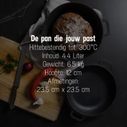 Daumonet Ducasse Gietijzeren Double Use Braadpan - Combi Sudderpan Zwart - 2-in-1 Bak- En Braadpan - PFAS & PFOA Vrij - Rond - Ø 26 Cm - 4,4 Liter - Emaille - Alle Warmtebronnen - Elektrisch - Gas - Halogeen - Inductie - Keramisch -Kwaliteitskeukenwinkel Voor Thuis 1200x1200 719