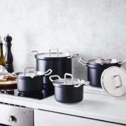 BK Q-linair Master Black Kookpannenset - 5-delig - Veilig Afgietsysteem - Inductie -Kwaliteitskeukenwinkel Voor Thuis 1200x1200 741